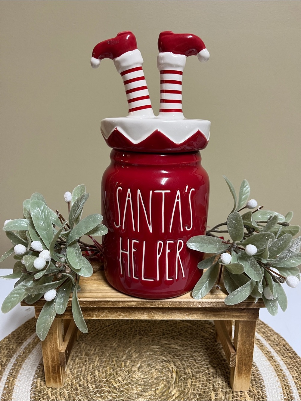 Rae Dunn Santa’s Helper Baby Canister